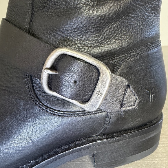 FRYE "Veronica Flex Bootie" Women's Black Oiled Leather Waterproof Boots Sz 6.5B - Picture 3 of 7